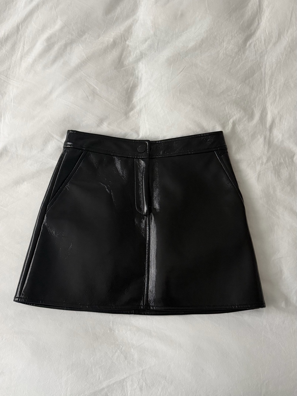 Michael Kors Black Faux Leather Mini Skirt